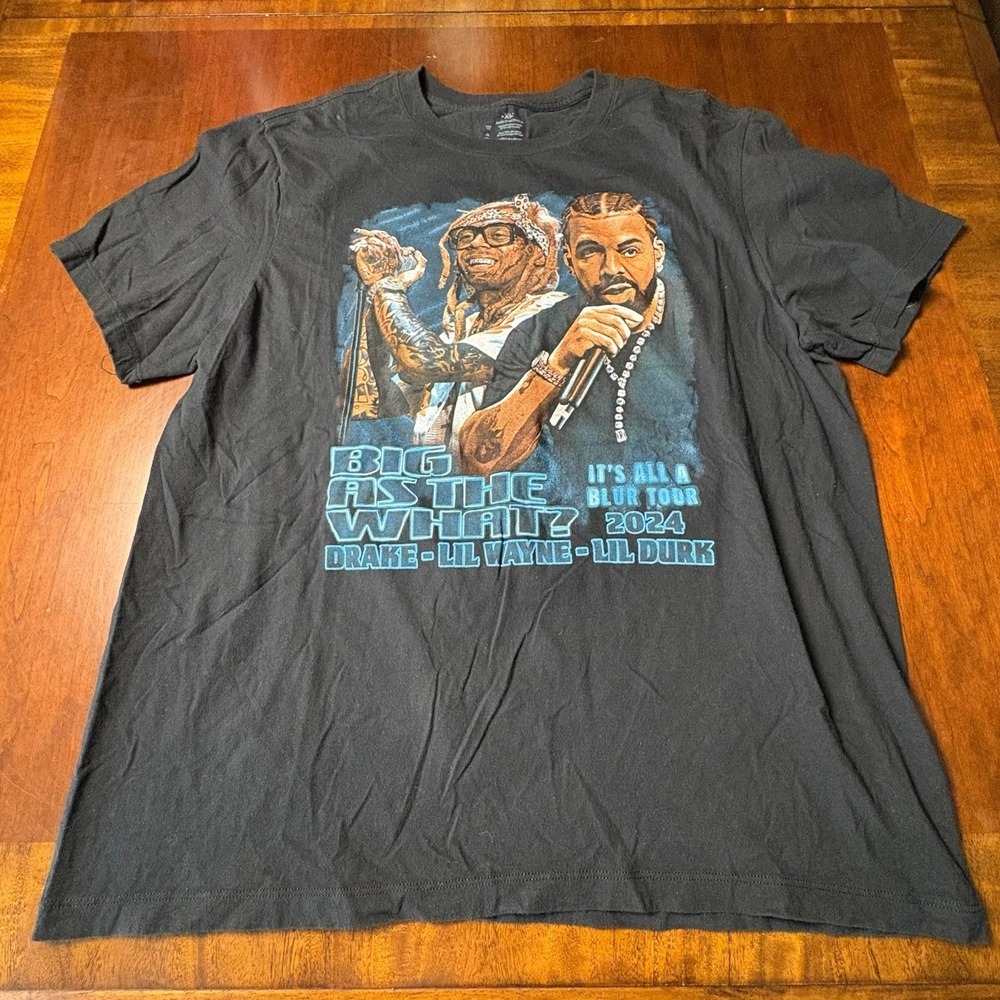 Drake x Lil Wayne "Big As The What?" It's All A Blur Tour 2024 Tee XL
